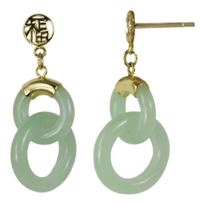 14K Yellow Gold Jade Double Circle Earrings - JCPenney