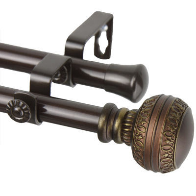 Rod Desyne Ornament 13/16" Adjustable Double Curtain Rod