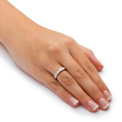 DiamonArt® 4MM 5 1/4 CT. T.W. White Cubic Zirconia 10K White Gold Band