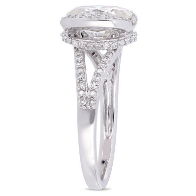 Womens 1/4 CT. T.W. White Moissanite 14K White Gold Engagement Ring