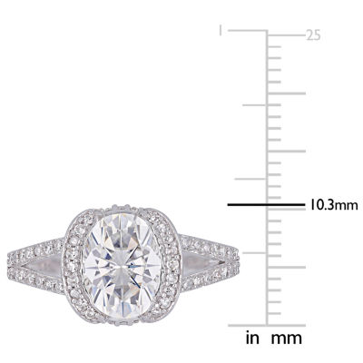 Womens 1/4 CT. T.W. White Moissanite 14K White Gold Engagement Ring