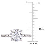 Womens 1/10 CT. T.W. Diamond and Moissanite 14K White Gold Engagement Ring