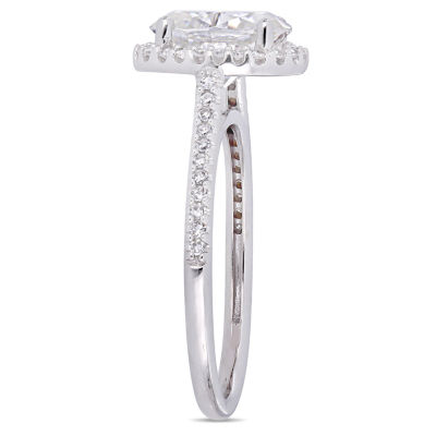 Womens 1/4 CT. T.W. White Moissanite 14K White Gold Engagement Ring