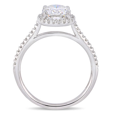 Womens 1/4 CT. T.W. White Moissanite 14K White Gold Engagement Ring