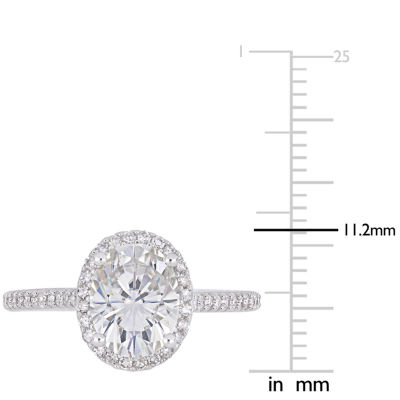 Womens 1/4 CT. T.W. White Moissanite 14K White Gold Engagement Ring
