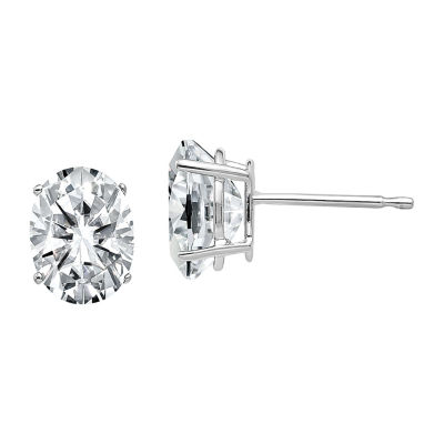 True Light 3 3/4 CT. T.W. Lab Created White Moissanite 14K White Gold 9mm Stud Earrings