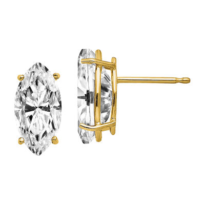 True Light 4 CT. T.W. Lab Created White Moissanite 14K White Gold 10mm Stud Earrings