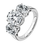 True Light Womens 5 1/2 CT. T.W. Lab Created White Moissanite 14K White Gold 3-Stone Engagement Ring