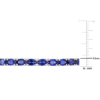 Womens Lab Created Blue Sapphire Sterling Silver Bangle Bracelet