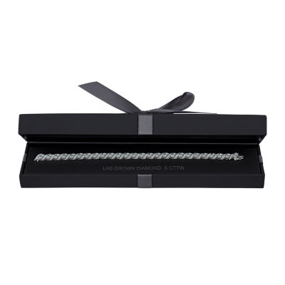 (H-I / I1) Womens 5 CT. T.W. Lab Grown White Diamond 10K White Gold 7.5 Inch Tennis Bracelet