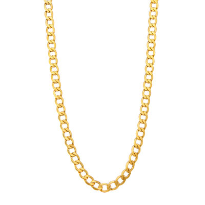 14K Gold 18-24" 6.5mm Hollow Curb Chain Necklace