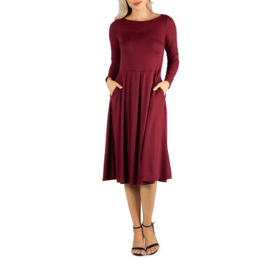 24/7 Comfort Apparel Midi Fit and Flare Dress - JCPenney