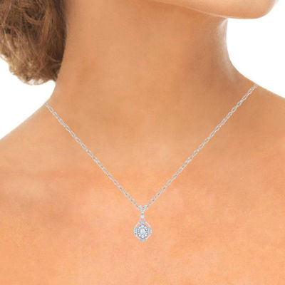 Womens 1/4 CT. T.W. Natural White Diamond 10K Rose Gold Pendant Necklace