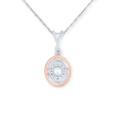 Womens 1/4 CT. T.W. Natural White Diamond 10K Rose Gold Pendant Necklace