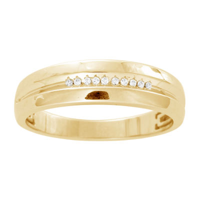 2.5MM Diamond Accent Mined White Diamond 10K Gold Band