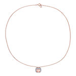 Womens Simulated Pink Morganite 18K Rose Gold Over Silver Pendant Necklace