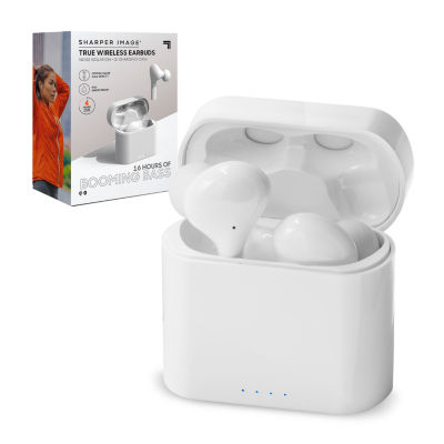 Sharper Image True Wireless Earbuds with 10 Ear Tips + Charging Case