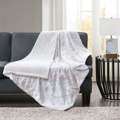 Madison Park Aina Oversized Faux Fur Throw
