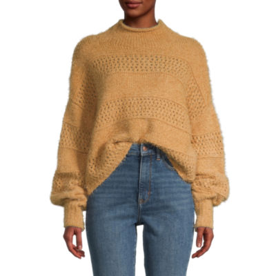 Arizona Juniors Womens Funnel Neck Long Sleeve Pullover Sweater