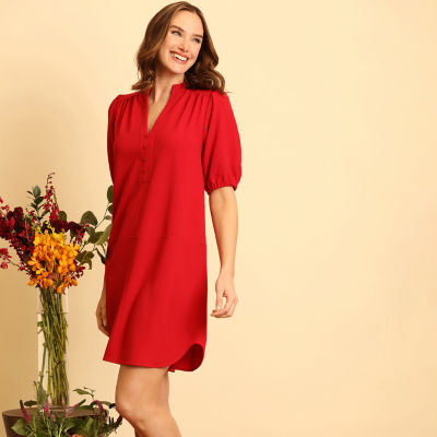 Clover And Sloane Womens Short Sleeve Shift Dress