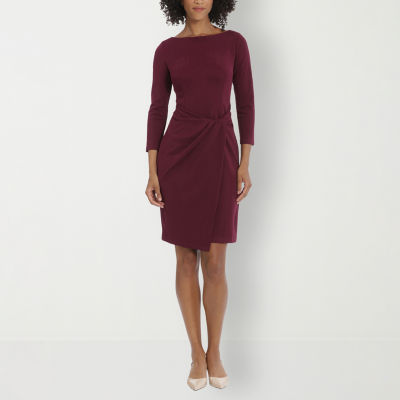 London Style 3/4 Sleeve Sheath Dress