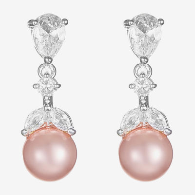 Monet Jewelry Timeless Womens Simulated Pearl Hypoallergenic Drop Earrings