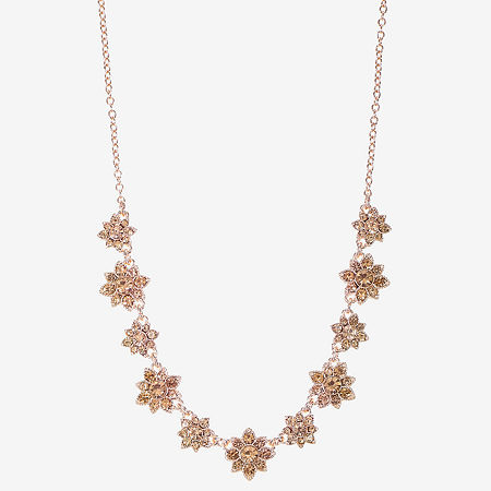 Monet Jewelry Rose Gold Womens Pink 17 Inch Collar Necklace