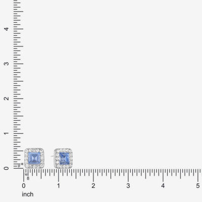 Monet Jewelry Pink Glass 10.5mm Square Stud Earrings