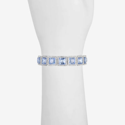 Monet Jewelry Womens Pink Glass Square Stretch Bracelet