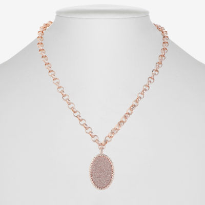 Monet Jewelry Womens Oval 18 Inch Pendant Necklace
