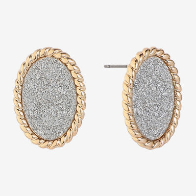 Monet Jewelry 18.2mm Oval Stud Earrings