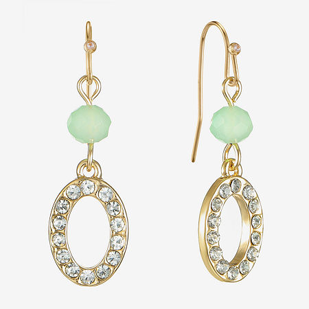 Liz Claiborne Drop Earrings, One Size, Green