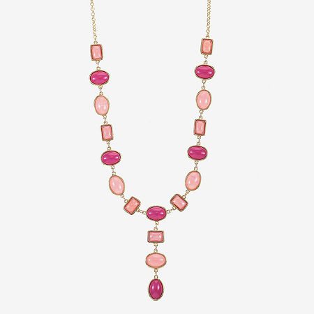 Liz Claiborne Womens Blue 18 Inch Y Necklace, One Size, Pink