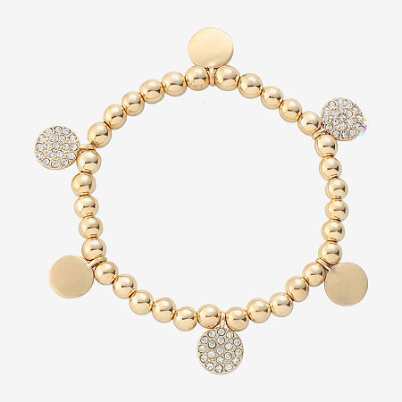 Liz Claiborne Glass Stretch Bracelet, One Size, Yellow