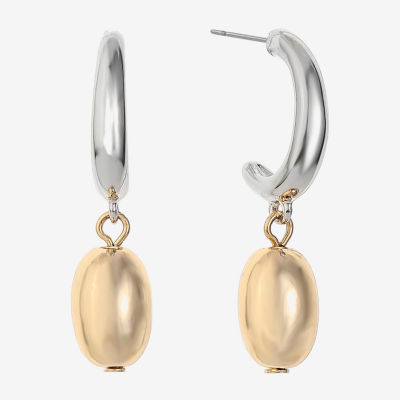 Liz Claiborne Two Tone Womens Hypoallergenic Drop Earrings