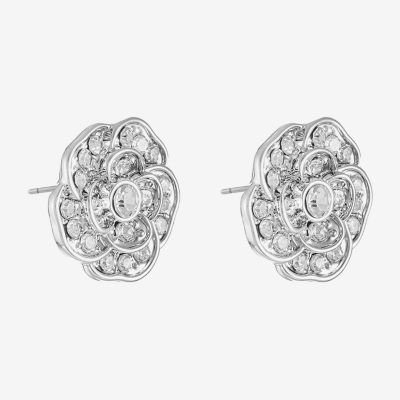 Monet Jewelry Timeless Rose Glass 15mm Flower Stud Earrings