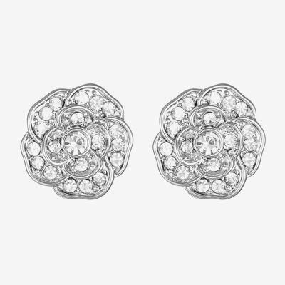 Monet Jewelry Timeless Rose Glass 15mm Flower Stud Earrings