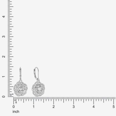 Monet Jewelry Timeless Rose Glass Flower Drop Earrings