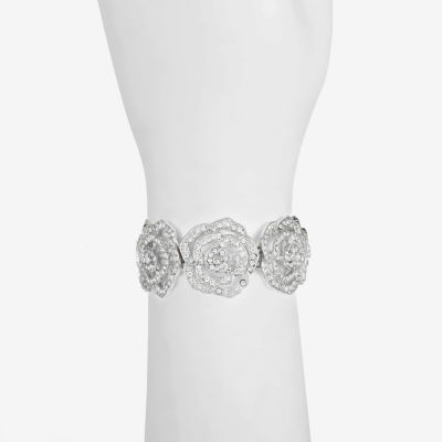 Monet Jewelry Timeless Rose Womens Glass Flower Stretch Bracelet