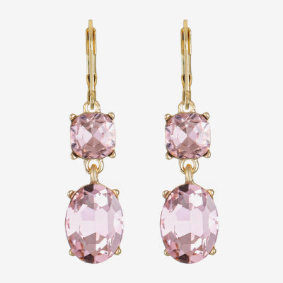 Monet Jewelry Double Womens Glass Oval Cushion Drop Earrings
