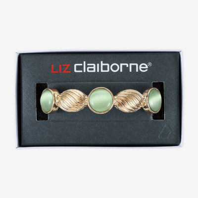 Liz Claiborne Womens Blue Glass Round Stretch Bracelet