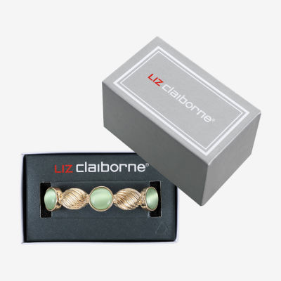 Liz Claiborne Womens Blue Glass Round Stretch Bracelet