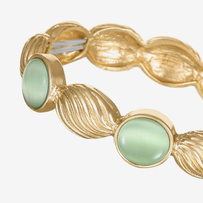 Liz Claiborne Womens Blue Glass Round Stretch Bracelet