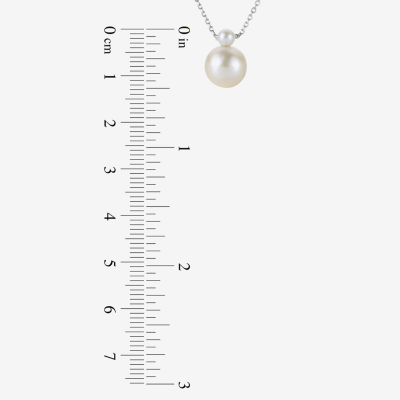 Womens White Cultured Freshwater Pearl Sterling Silver 18 Inch Pendant Necklace