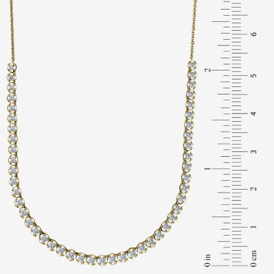 (H-I / I1) Womens 1 1/2 CT. T.W. Lab Grown White Diamond 10K Gold Tennis Necklaces