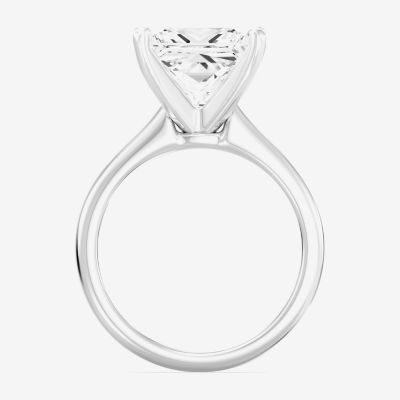 (F / Vs1) Womens 5 CT. T.W. Lab Grown White Diamond 14K Gold Princess-cut Solitaire Engagement Ring