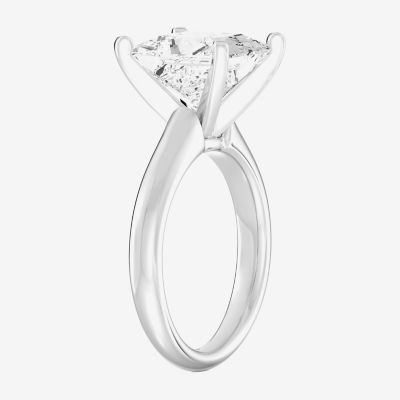 (F / Vs1) Womens 5 CT. T.W. Lab Grown White Diamond 14K Gold Princess-cut Solitaire Engagement Ring