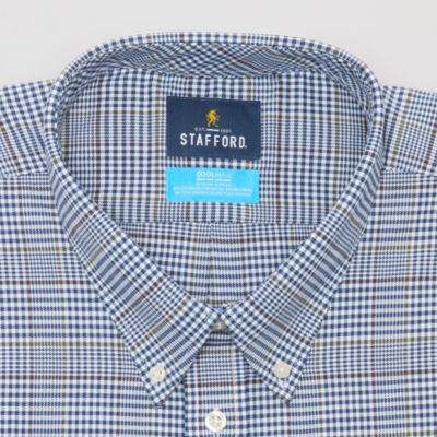 Stafford Coolmax All Season Oxford Mens Slim-Tall Fit Long Sleeve Dress Shirt