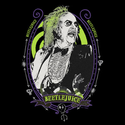 Novelty Mens Crew Neck Short Sleeve Classic Fit Beetlejuice Graphic T-Shirt
