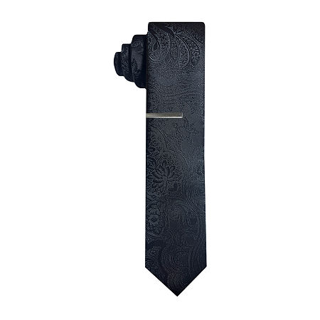 J. Ferrar Paisley Tie, One Size, Black